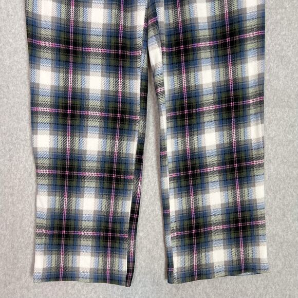 Skims Multi Plaid Gender Inclusive Fleece Sleep Pajama Set Size Small - Picture 12 of 16